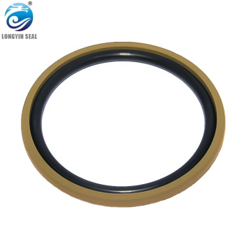 Black piston seal double acting NBR PTFE energized low friction piston seal